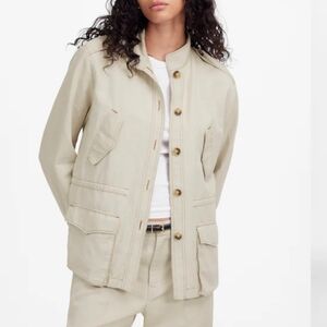 Madewell Cinched Utility Jacket in Italian Linen Twill NU619 Size S